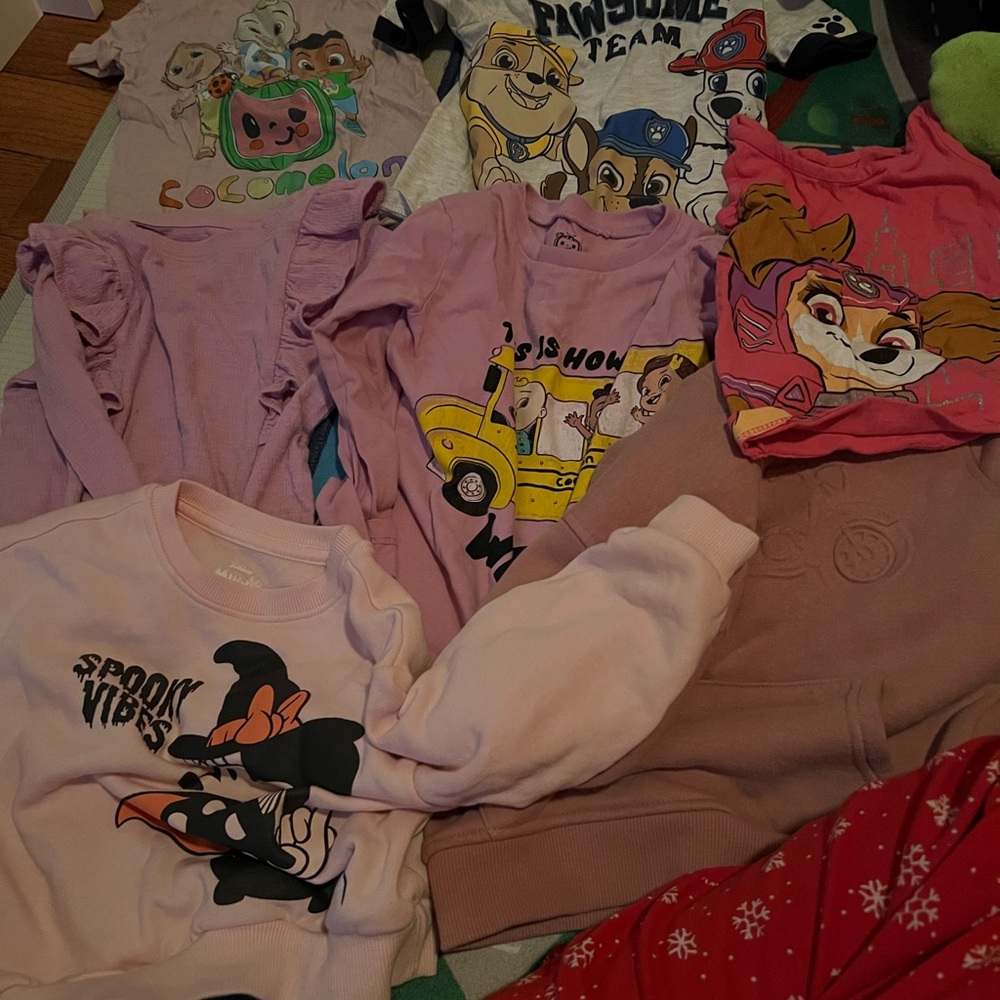 Toddler Short Sleeve Tees - Pink and Purple size 3T
